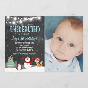 Invitation Bleu d'invitation de fête d'anniversaire