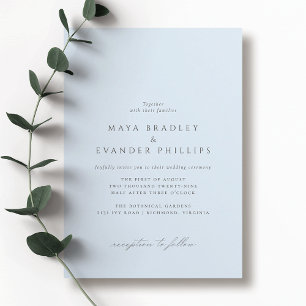 Invitation Bleu doux   Airy Elegant minimaliste Mariage