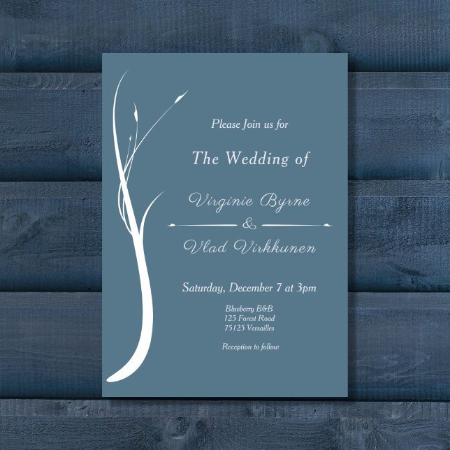 Invitation Bleu Dusty (Dusty Blue Wedding Invitation)