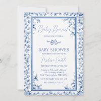 Bleu Dusty Cadre Cute Ribbon Bébé Brunch