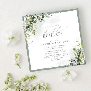 Invitation Bleu Dusty Eucalyptus Botanique Brunch nuptial