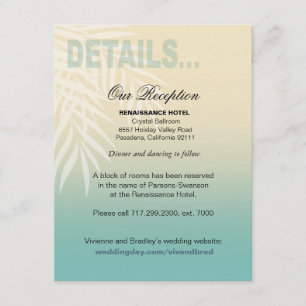 Invitation Bleu en bon état des détails   de réception de