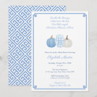 Bleu Et Blanc Automne Jumeaux Baby shower Petits G