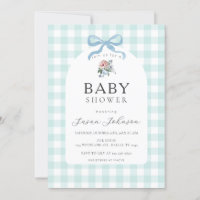 Bleu et blanc Buffalo Check Plaid Baby shower