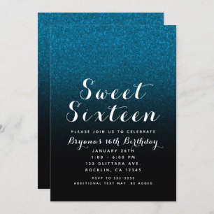 Invitation Bleu et noir Parties scintillant étincelle Glam Sw