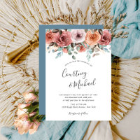 Bleu Ethérée Dusty, Mariage Floral Peach Blush