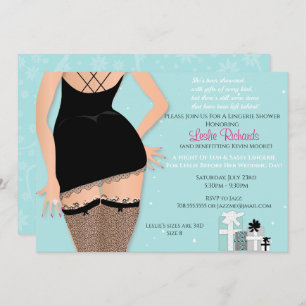 Invitation Bleu étincelle Lingerie nuptiale de douche Invitat