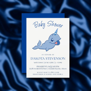 Invitation Bleu étroit   Adorable Kawaii Baby Boy Show