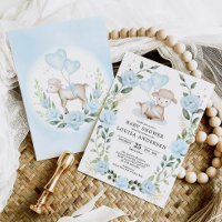 Bleu Floral Eucalyptus Lamb Bébé Mouton Garçon Dou