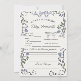 Invitation Bleu Flower Market Fresh Floral Conseils pour bébé