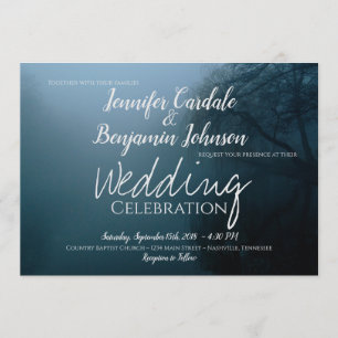 Invitation Bleu Fog Lac de pleurs Willow Tree Mariage