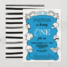 Bleu Football 1ère Main dessinée Anniversaire