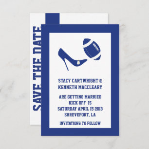 Invitation Bleu Football Mariage Enregistrer La Date Faire-pa