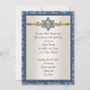 Invitation Bleu formel d'invitation de Mitvah de barre