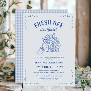 Invitation Bleu Fraîchement Hors Fête des mariées Du Jardin D
