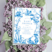 Bleu France Pays Ferme Baby shower animal