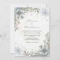 Bleu gelé Mariage végétal d'hiver