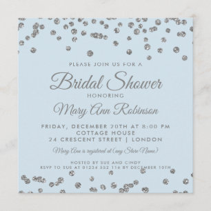 Invitation Bleu glacier de confettis de parties scintillantes