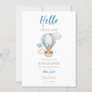 Invitation Bleu Gold Cute Baby Boy Douche