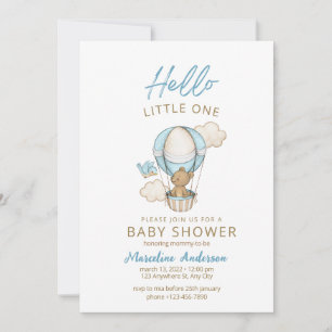 Invitation Bleu Gold Cute Baby Boy Douche