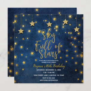 Invitation Bleu Gold Night Under Sky Plein de Stars Celestin