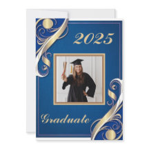 Bleu Gold White Graduation 2025