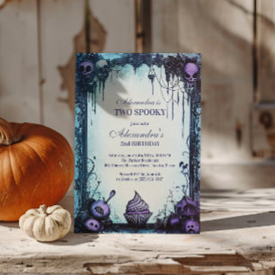 Invitation Bleu gothique 2e anniversaire - Deux thèmes Éffray
