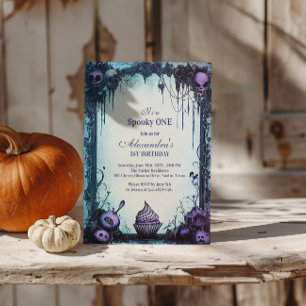 Invitation Bleu gothique Éffrayant UN Anniversaire