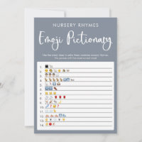 Bleu gris Emoji jeu de baby shower