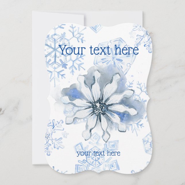Invitation Bleu hivernal personnalisable (Devant)