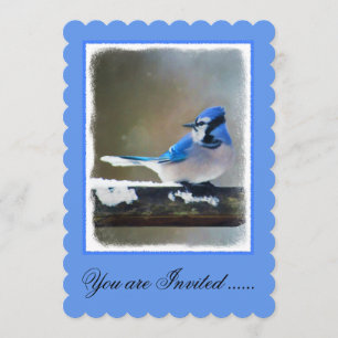 Invitation Bleu Jay Painting - Art original pour les oiseaux