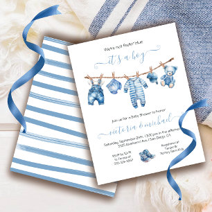 Invitation Bleu Jean Baby Denim Baby shower
