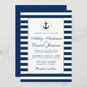 Invitation Bleu Mariage Nautique B