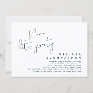Invitation Bleu Marine, Mariage en Elopement, Maintenant fais