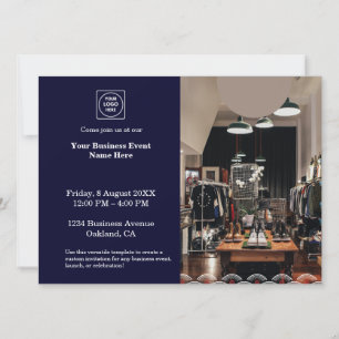 Invitation Bleu Marine Moderne   Événement Commercial Profess