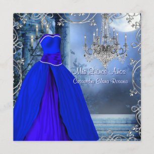 Invitation Bleu marine royal Quinceanera