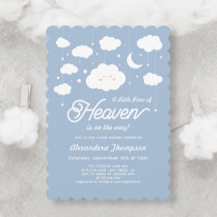Invitation Bleu morceau du ciel envoyé Baby shower