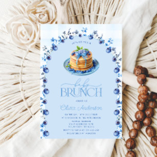Invitation Bleu mou Pancake Baby Brunch Baby shower