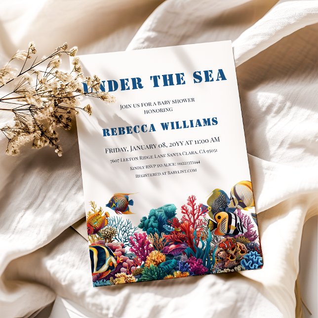 Invitation Bleu nautique sous le Baby shower Sea Boy (Créateur téléchargé)