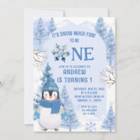 Bleu neige d'hiver beaucoup amusant premier annive
