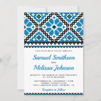 Bleu noir broderie Mariage ukrainien