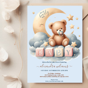 Invitation Bleu Nous pouvons attendre le Baby shower garçon