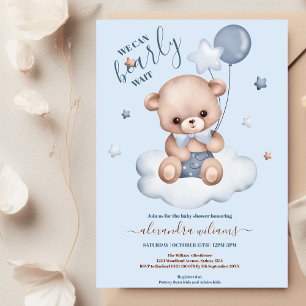 Invitation Bleu Nous pouvons attendre le Baby shower garçon