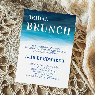 Invitation Bleu Océan Vagues Mariage Brunch