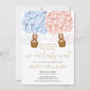 Invitation Bleu Ou Rose Bearly Wait Sexe RevezParty