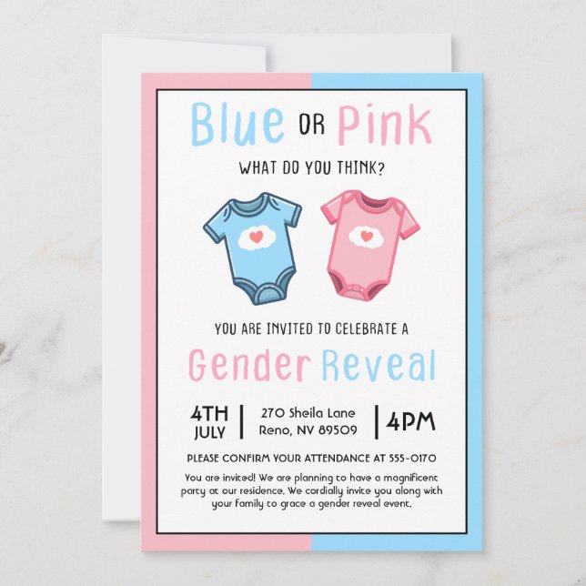 Invitation Bleu ou rose ? Que pensez-vous de la révélation du (Devant)