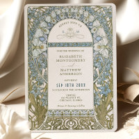 Bleu Pâle Bleuet Art Nouveau Mucha pour Mariage