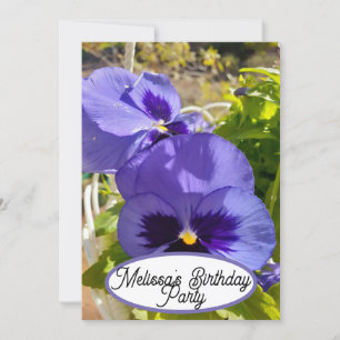 Invitation Bleu Pansy Pansies Fleur Floral Jolies Filles