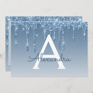 Invitation Bleu Parties scintillant Sweet 16 Enregistrer la d