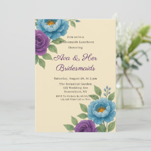 Invitation Bleu Peony & Fig Purple Rose Bridesmaigre Déjeuner